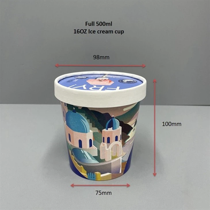 16oz Ice Cream Cups With Lids