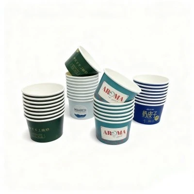 Disposable Gelato Paper Cups For Ice Cream With Customized suppliers