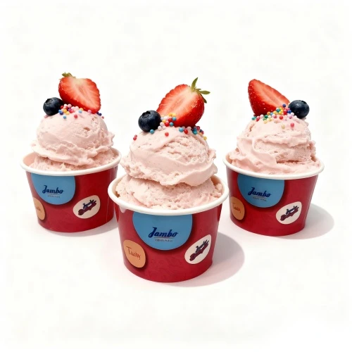 Kertakäyttöiset Gelato-paperimukit jäätelölle räätälöityjä