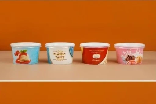 Paper Ice cream cups with flat lids Paper Ice cream cups with flat lids